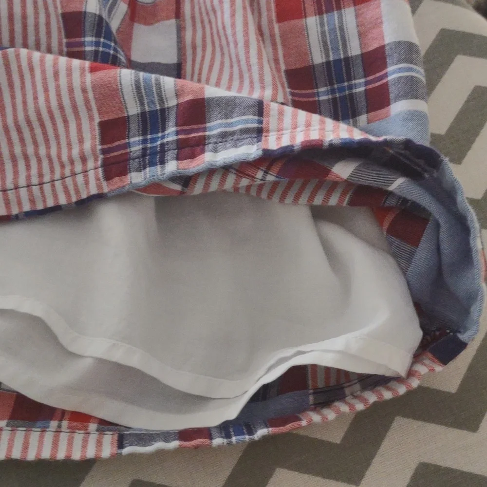 Gymboree lined Red/white/blue plaid‎ dress Size 6-12 months